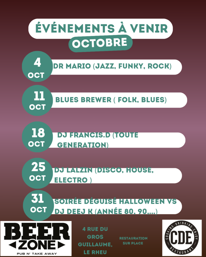 Evènements octobre 2024